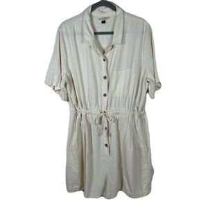 Universal Threads Women’s XXL linen blend button front preppy fisherman romper